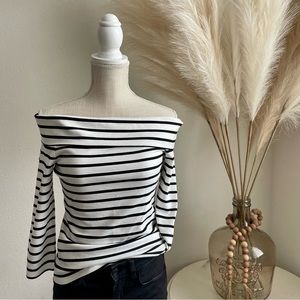 Anthropologie Stripe Off-Shoulder Top